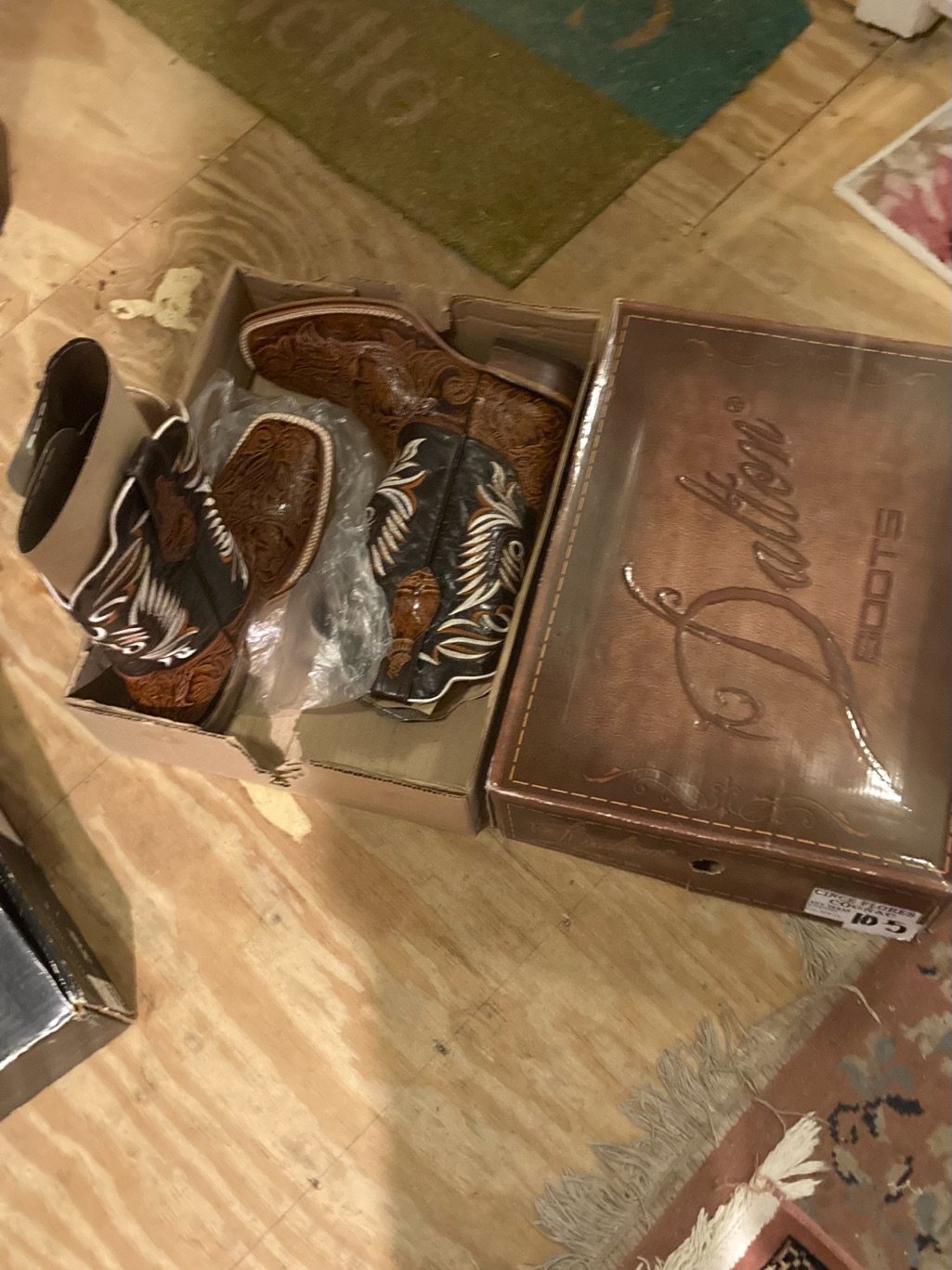 Dan Post Two-Tone Brown And Black Embroidered Western Boots